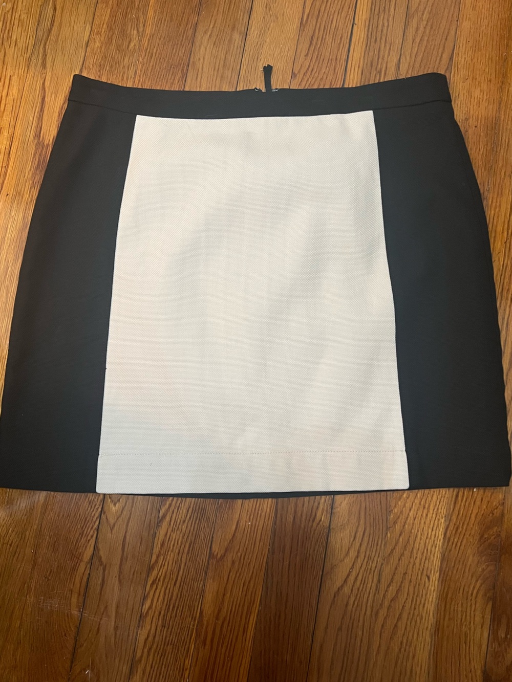 LOFT Black and White Colorblock Skirt